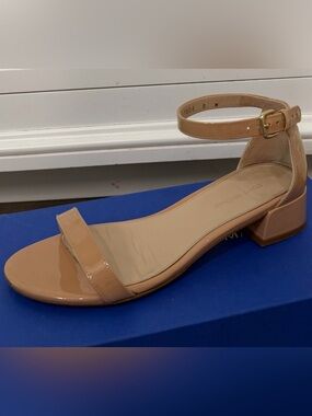 Stuart Weitzman "Nudist" Patent Leather Sandals - MSRP $450